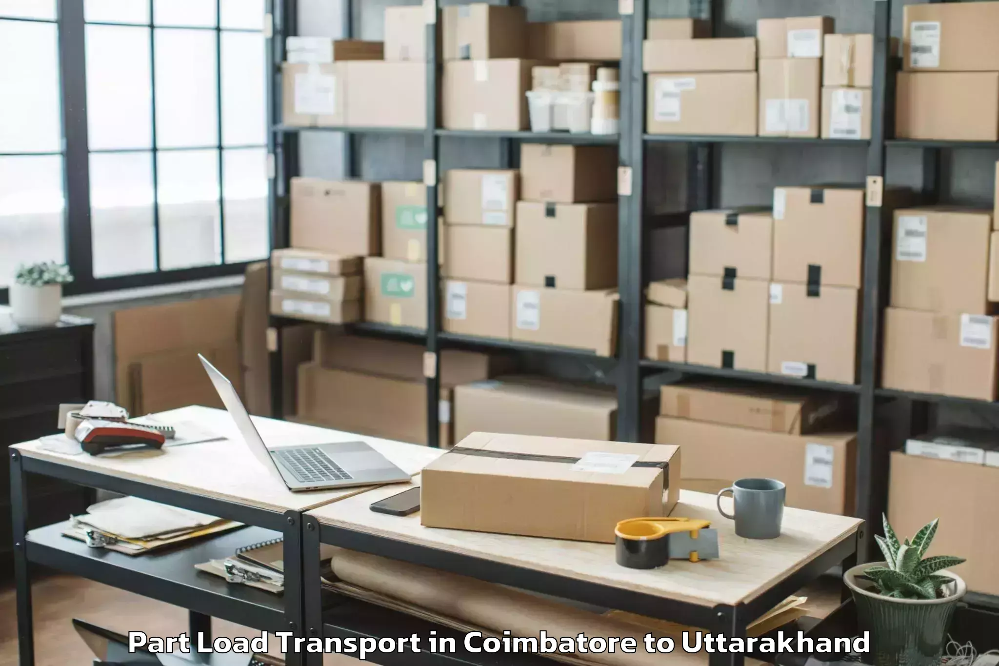 Book Coimbatore to Mussoorie Part Load Transport